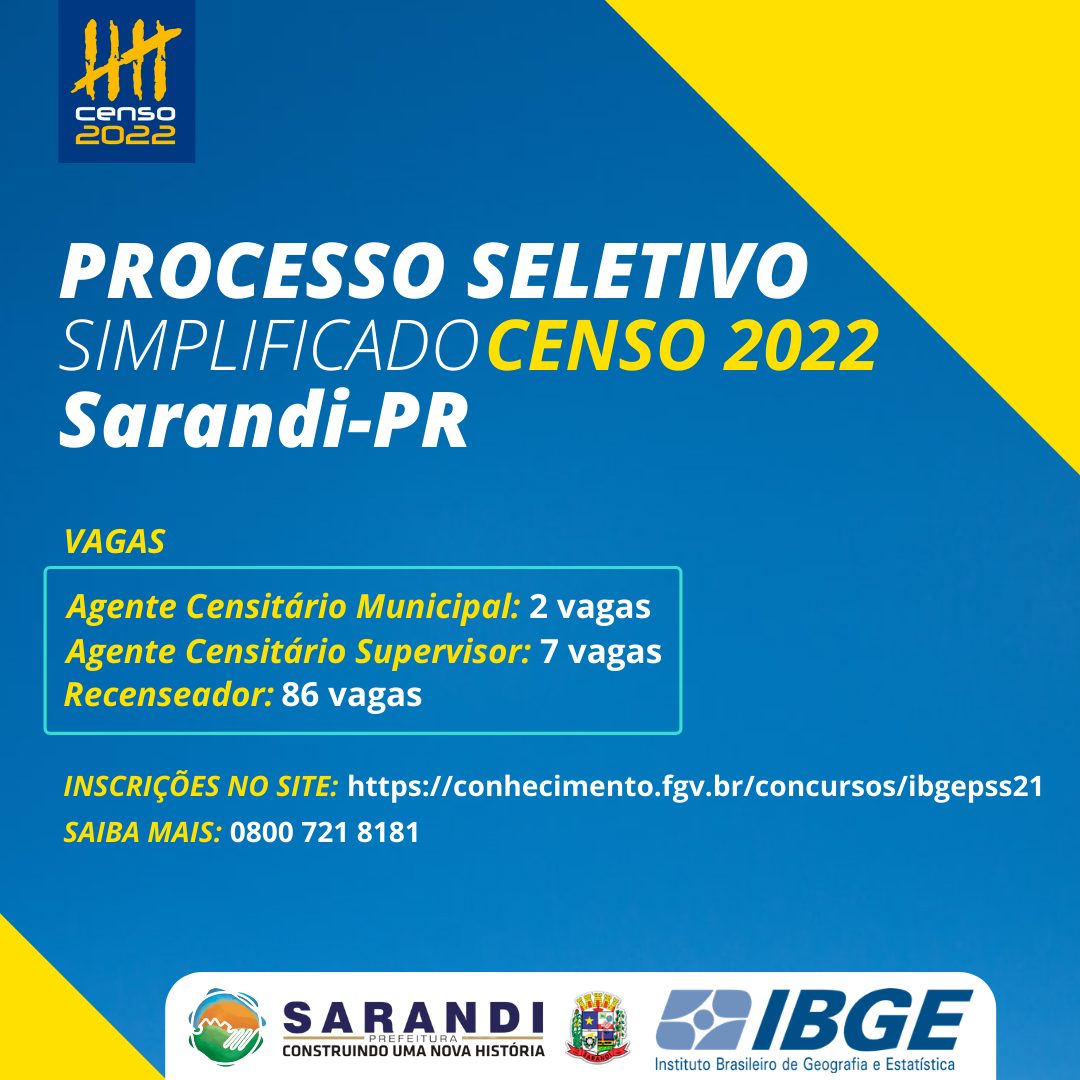Processo Seletivo Simplificado - IBGE - Censo Demográfico 2022